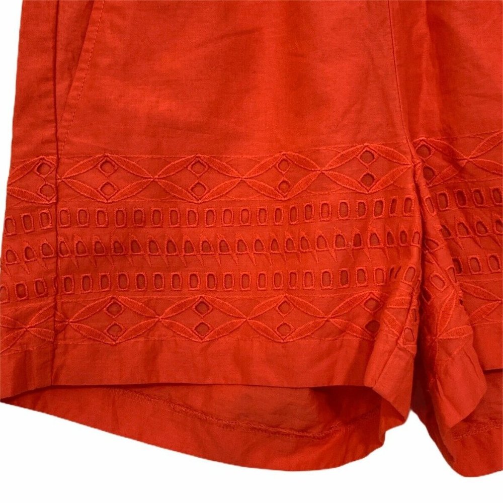 J Crew Size XXS Red Cotton Eyelet Shorts - Picture 2 of 7